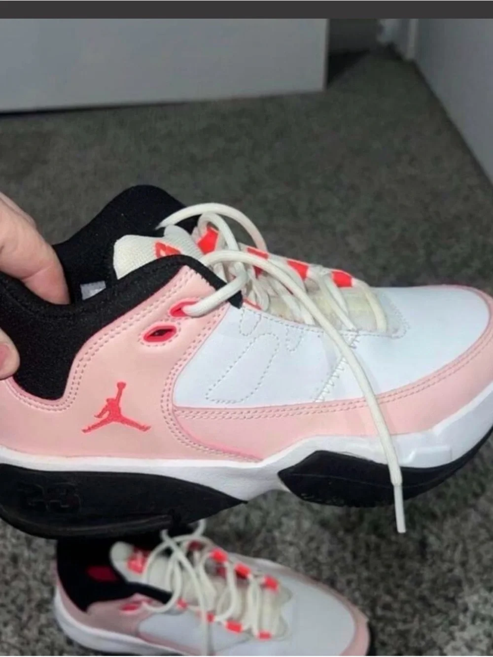 Nike Kids White Pink & Coral Accent Jordan’s